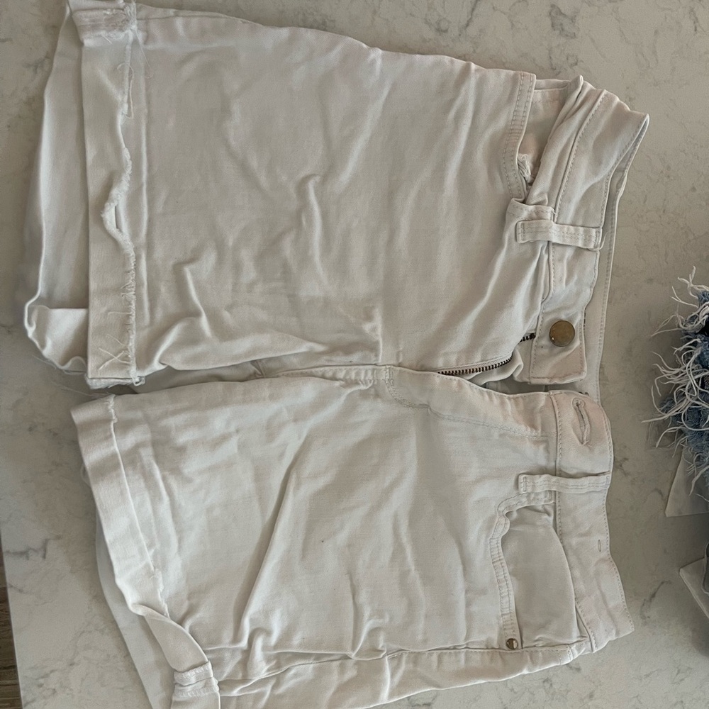 White jean shorts
